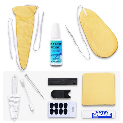 Nan Yante Saxophone Cleaning Kit, 11-Piece Maintenance Set with Swabs, Brushes, Key Oil & Cork Grease – Complete Care for Alto, Tenor & Soprano Saxophones