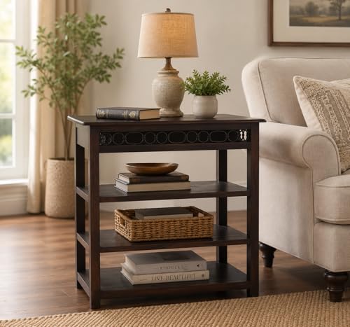 Image of Sheesham Wood Side Table for Living Room | Dark Brown