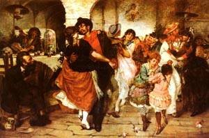 Peinture à l'huile d'art Egisto Lancerotto Ballo Mazurka 12x16