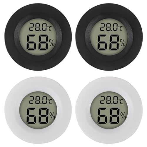 AITRIP 4 StückeMini Digital Hygrometer Thermometer Temperatur Luftfeuchtigkeitmessgerät für Innenraum Gewächshaus Wohnzimmer (2 Stücke weiße+2 schwarze) AITRIP 4 StückeMini Digital Hygrometer Thermometer Temperatur Luftfeuchtigkeitmessgerät für Innenraum Gewächshaus Wohnzimmer (2 Stücke weiße+2 schwarze)
