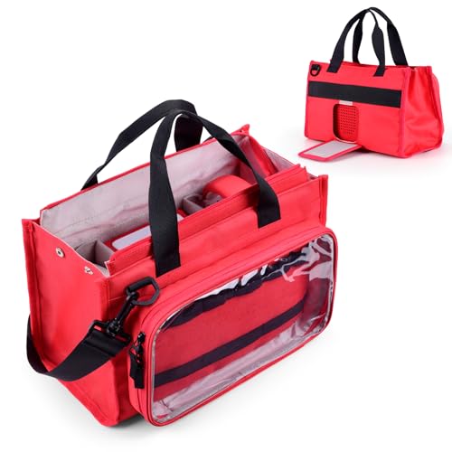 Carrying Bag for Toniebox Starter Set, Travel Storage Case for Tonie Characters, Charging Station & Headphone, Box Only (Red)