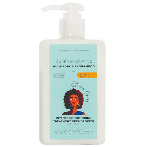 Ethnic Gals High Porosity Shampoo - Super Hydrating & Moisture-Locking Cleanse for Curly, Coily Hair with Aloe Vera & Argan Oil, 9.5 fl oz (280ml)