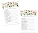 Graceful Floral Bridal Shower Word Scramble Game (25 Pack) Guests Unscramble the Letters Activity for Wedding, Engagement, Reception, Couples - Greenery Theme Pink and Gold - Printed Card Set