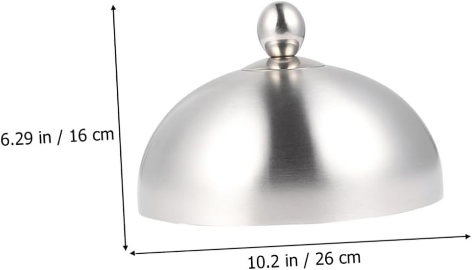 VICASKY Stainless Steel Steak Cover 26cm Protective Food Dome Oil Splash Guard Kitchen Serving Lid for Home Cooking and Grilling
