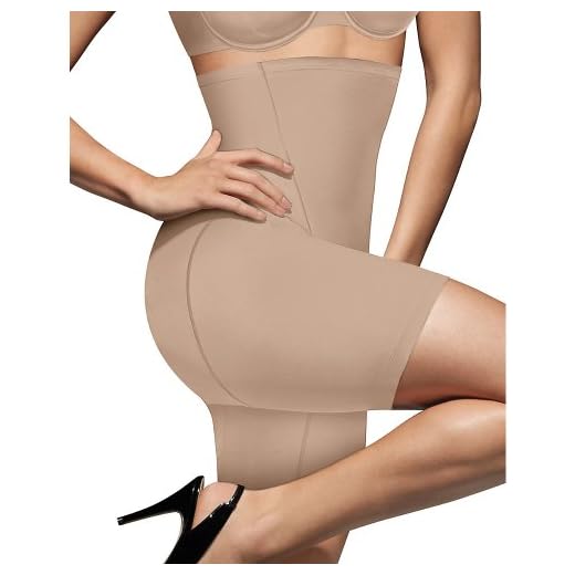 Bali womens Cool Comfort Hi-waist Slimmer Df8097 thigh shapewear, Nude, X-Large US