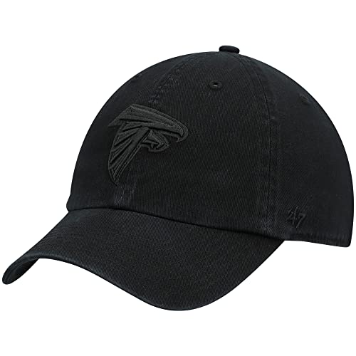 '47 Atlanta Falcons Hat NFL Authentic Brand Clean Up Adjustable Strapback Black Football Cap Adult One Size Men & Women 100% Cotton