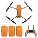 Flycoo Nouveaux Fibre de Carbone PVC Autocollant Décalcomanie pour DJI Mavic 2 Pro/DJI Mavic 2 Zoom Drone et Telecommande Autocollant Peau Protection Anti-Rayure Imperméable (Orange)