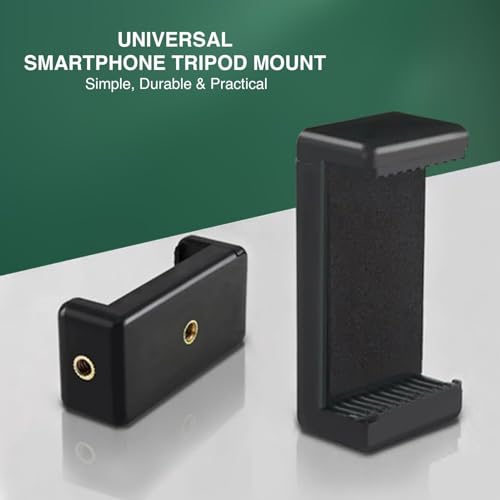 Image of HUMBLE Universal Mobile Monopod Holder Clip | Phone Camera Holder & Tripod Mount Adapter | Compatible with All Smartphones | Black (Pack of 2)