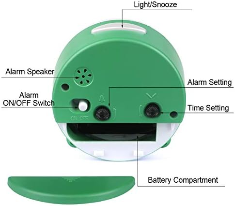 DTKID Children Silent Alarm Clocks Bedside Non Ticking Battery Powered Table Clocks for Boys Girls Luminous Large Display Snooze Light Function for Bedroom Office [Energy Class A+++]