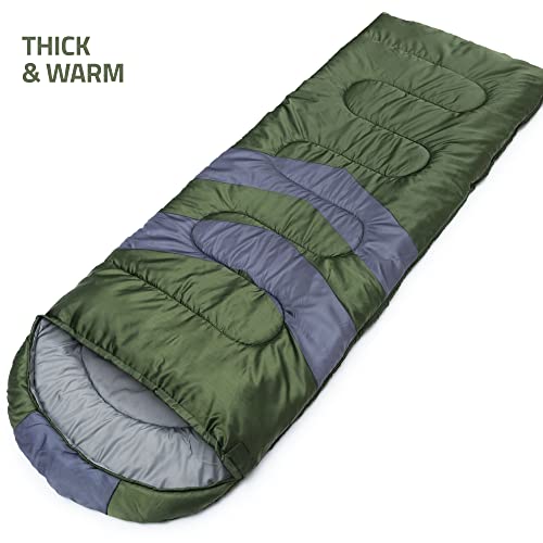 Sleeping Bags For Adults Cold Weather & Warm - Lightweight Compact Camping Sleeping Bag For Kids 10-12, Men, Girls & Boys Hiking & Backpacking - Camping Accessories Summer Winter Sleep Gear Essentials #TOP1
