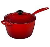 Le Creuset Signature Cast Iron Sauce Pan, 3.25-Quart, Cerise (Cherry Red)