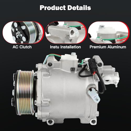 Image of CCIYU AC Compressor w /Clutch for Acura CSX 2.0L 2006-2010
