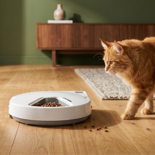 Cat Mate C500 Automatischer Futterautomat mit Digitalem Timer, Weiß