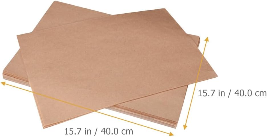 VALICLUD 100pcs Parchment Paper Baking Sheets Non-stick Greaseproof Paper for Baking, Cooking, Grilling（40x40cm）
