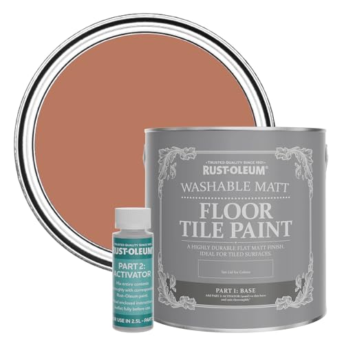 Rust-Oleum Red Washable Matt Floor Tile Paint, Matt Finish - Siena 2.5L