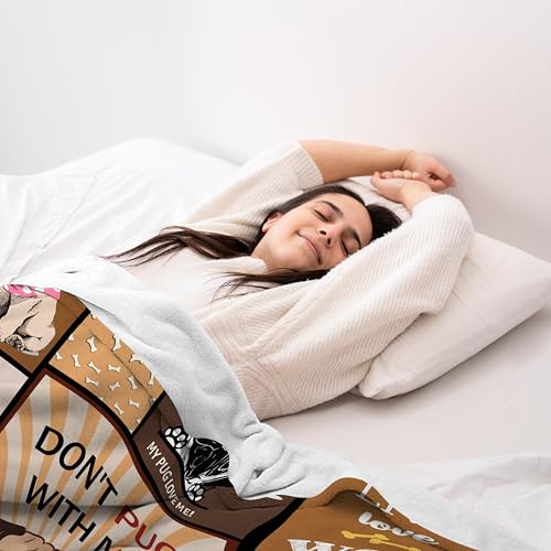 Ciugoig HABAGOU-BLANKET Pug Dog Blanket Pug Throw Blanket Pugs In A Blanket thumb #2