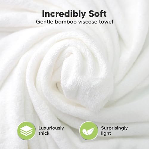 Image of KeaBabies Hooded Baby Towel for Newborn, Baby Bath Towels (Crystal, 35x35) | Viscose Derived from Bamboo, Large Baby Towels with Hood, Boys, Girls, Toddler, Soft Absorbent Baby Bath Essentials