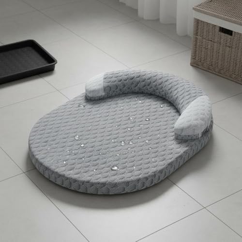 Matelas réfrigérant pour chat avec oreiller surélevé lavable