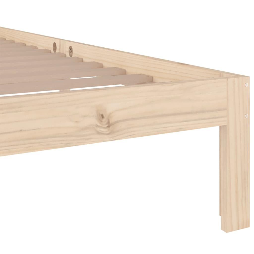 lite drewno sosnowe nowoczesna sypialnia Stwórz 90 x 200 cm Brąz | Rama łóżka 90x200 cm lite drewno sosnowe z zagłówkiem solidna konstrukcja do sypialni