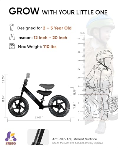 image for KRIDDO Toddler Balance Bike 2 Year Old, Age 24 Months to 5 Years Old, 