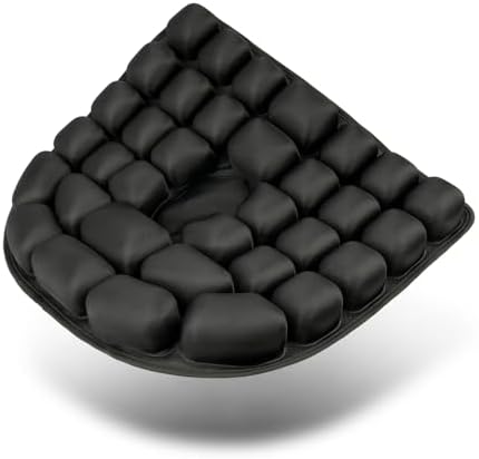 Travel Seat Cushion, 3D Air Inflatable Pressure Relief Cushion for Hemorrhoid and Tailbone Pain Relief, Optimal Support for Long Sitting in Car, Air Travel, Office Chairs, Home Living