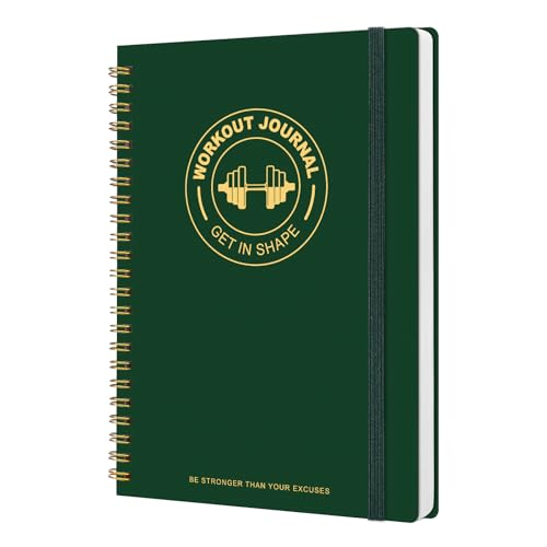 Thboxes Workout & Fitness Journal for Woman Man,8.5" x 6" Daily Exercise Log Notebook Personal Health Meal Planner for Weight Loss Gym Muscle Gain Workout Notepad Essentials Wellness Log, Green