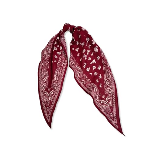 Vintage Paisley Pattern Neckerchief Cotton Bandana Scarf Lightweight Small Neck Tie Headband Headdress Hair Scarf