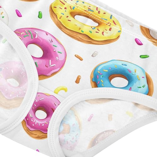 Wusikd Doughnuts Girls' Underwear Cotton Colorful Girls Briefs Soft Toddler Underwear 2T4