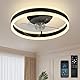 diisunbihuo 16“ Acryl Low Profile Deckenventilatoren mit Lichtern und Fernbedienung, Moderne dimmbare LED Kronleuchter mit Lichtern mit Memory&Timming Funktion für Schlafzimmer Wohnzimmer (Schwarz)