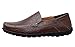 Go Tour Men's Premium Genuine Leather Casual Slip On Loafers Breathable Driving Shoes Fashion Slipper Dark Brown 9/43