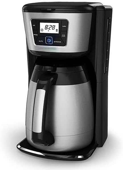 12-Cup Thermal Coffee Maker, Customizable Brewing Options, Evenstream Showerhead, No-Drip Perfect Pour Spout, Suitable for Kitchen, Dining Room, Etc, Black