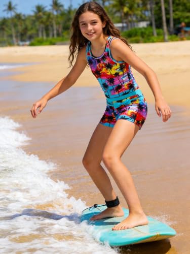 Image of Belovecol Girls Swimsuits 2Pcs Tankini Bathing Suit 4-16Y Bra Pads for 12Y+