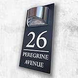 House Numbers Plaques With Solar Light Door Number House Signs Door For Wall Name For Outside House Number Plaques With Light (Matt Black & Modern Text) - Image 9