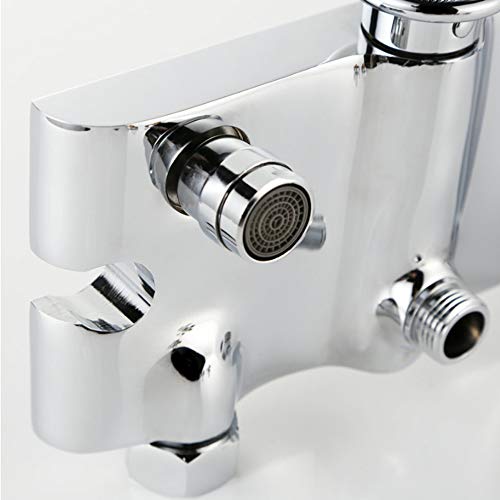 Robinet de baignoire mitigeur eau chaude et froide mural avec inverseur douche - 6