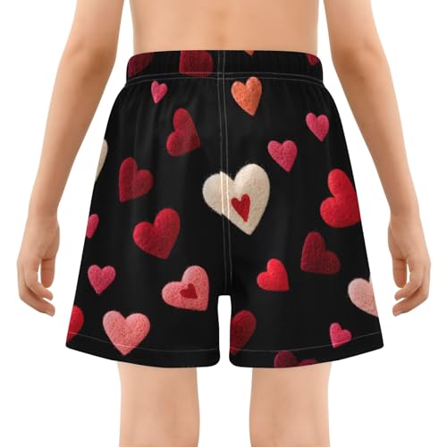 Bolaz Toddler Boys Swimwear Swim Trunks with Compression Liner 4T Embroidery Hearts3