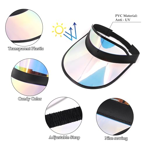 Image of Surkat Plastics Clear Sun Visors UV Protection Hat Cap Headwear Sunhat for Golf Tennis Beach Cycle
