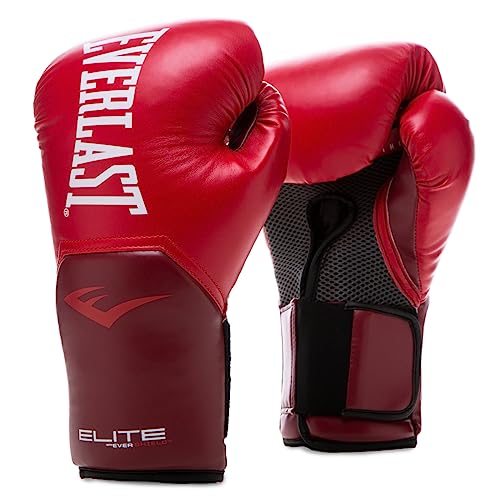 EVERLAST Elite Flame Red - Guantes De Entrenamiento (14 Oz), Color Rojo