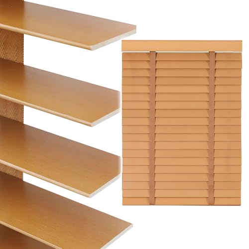 HIAPES Customizable Wood Blinds for Indoor Windows - Blackout Room Darkening Shades with Privacy...