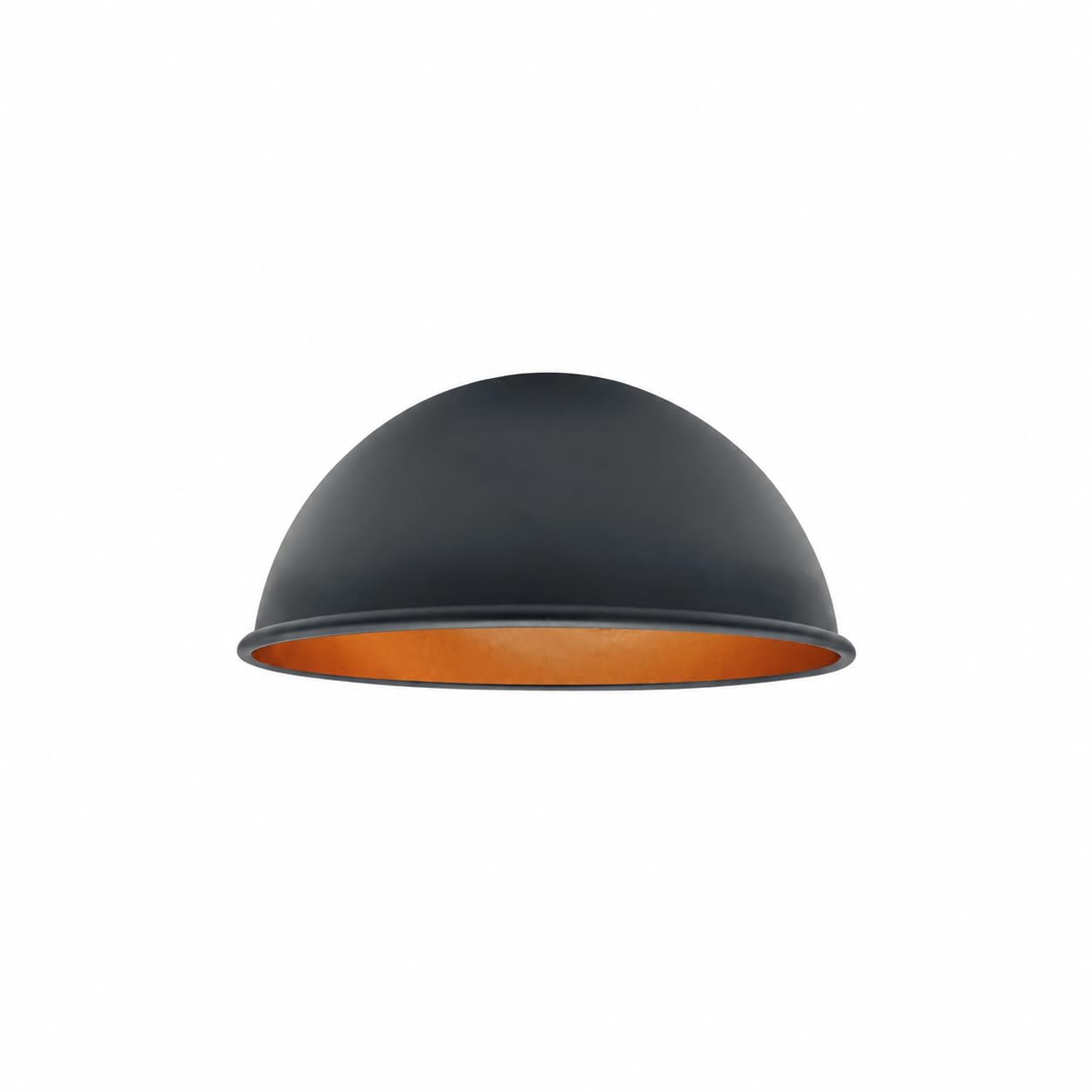 Black Inner Gold Modern Dome Pendant Lamp Shade 21cm Industrial Metal Replacement Ceiling Light Shade Easy Fit for Kitchen, Bedroom, Living Room, Dining Room, Hallway, Restaurant