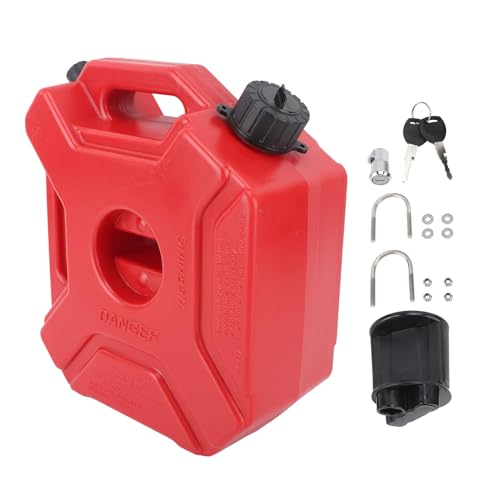 Tanque de Gasolina de Aceite 5L 1.3 Galones Tanque de Bote de Gas Rojo Contenedor de Gasolina Portátil de Gran Capacidad para Automóviles Motocicletas UTV ATV (A)