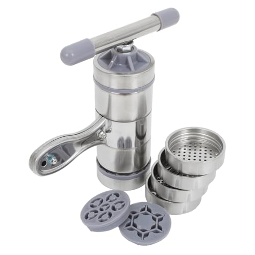 OUNONA 1 セット ハニープレス 手回しパスタメーカー 手持ちヌードルメーカー 麺メーカー機 ヌードルプレス機 小型製麺機 パスタローラー マニュアル ステンレス鋼 Silver
