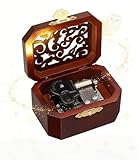 Biscount Mini Hollow Antique Carved Music Box Wind Up Wooden Musical Box Toy - Hedwig's Theme Gifts for Birthday, Christmas, Mother’s Day, Anniversary,Halloween or Home Decor