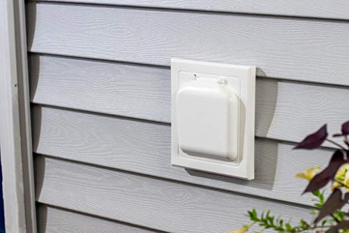 Image of NO-PEST VENT Dual Door Dryer Vent Cover 4 Inch Outdoor, Made in USA, Highest UV-Resistant Plastic, No Lint-Collecting Screen (Brown, 6 inch Plastic Vent No Collar)