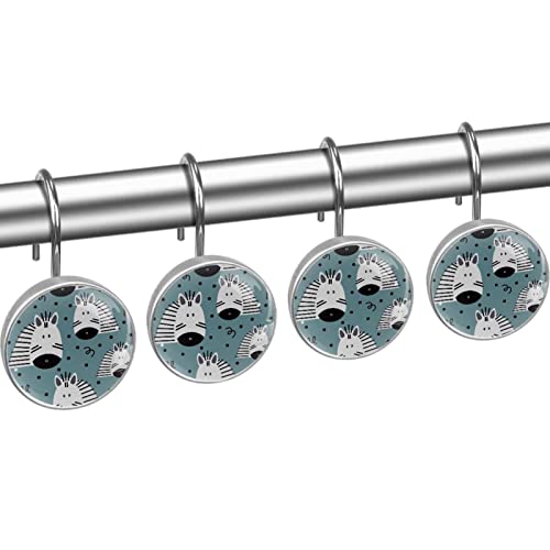 Rideau de douche impeccable avec ces crochets zèbre à pois en inox - 3
