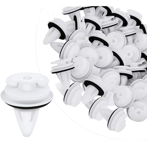 Auto Body Fastener, 100 Pcs Universal Car Rivet Clip Kit, White Auto Bumper Fasteners Rivet Interior Trim Panel Retainers, Bumper Fastener Clip Compatible with Car Boots, Interior Doors Cover