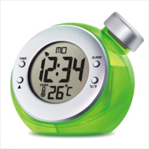 Water Powered Clock With Alarm/ Temperature Display (Green)