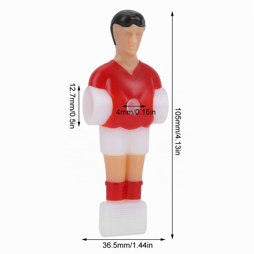 MAGT Calcio Balilla, 4 Pezzi Giocatore di Biliardino a Foro Dia 12,7 mm in Plastica Tavolo Calcio per Ricambio Giocatori