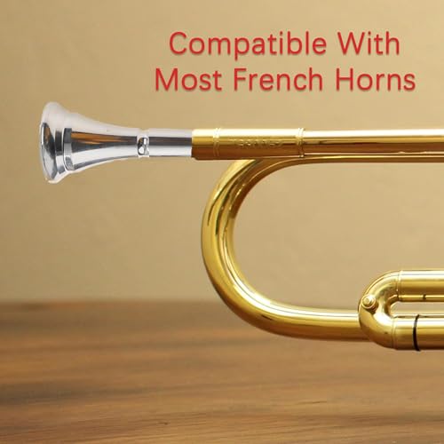 Cheerock 1Pack French Horn Mouthpiece, Standard Size French Horn Replacement Accessory, Compatible with Most French Horns (Silver) - Thumbnail 4