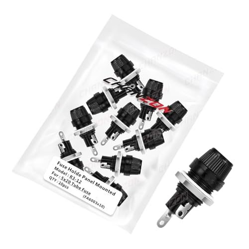 Porte-fusible 5x20mm pour panneau avec boîtier écrou en verre 10A 250V