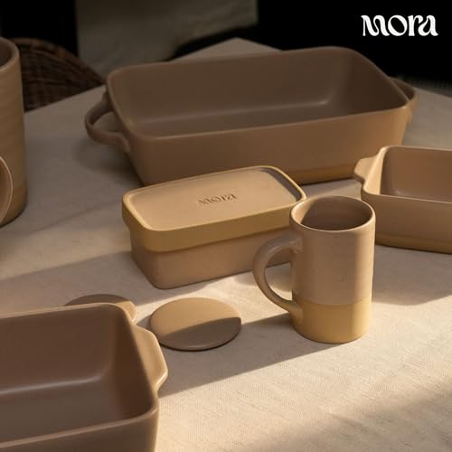 MORA Ceramics Tea Cup with Loose Leaf Infuser, Spoon and Lid, 12 oz, Microwave and Dishwasher Safe Coffee Mug - Rustic Matte Ceramic Glaze, Modern Herbal Tea Strainer - Great Gift for Women, Mushroom by MORA - Used condition - Image 6